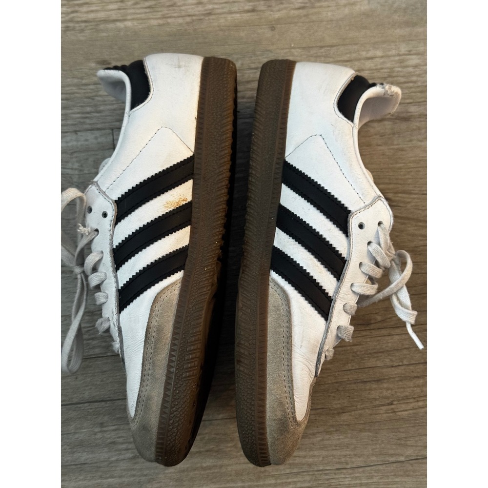 Adidas Samba OG White Black Gum Sole Leather Sneakers B75806 Mens 4.5 Womens 5.5